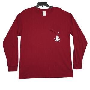 RIPNDIP Lord Nermal Maroon Pocket Long Sleeve Tee – Size Large